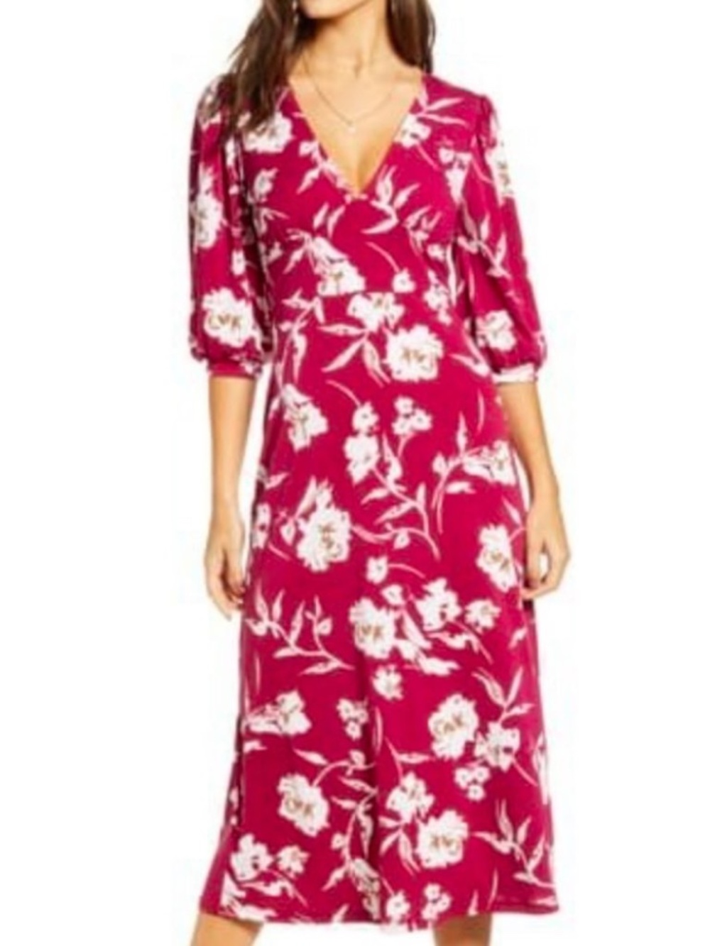 All in Favor Floral Midi Dress - Size Small